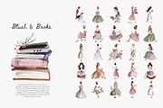 Blush Book Lover Clipart Bundle, a Decorative Illustration by Patishop Art (Thumbnail 2 of 14)