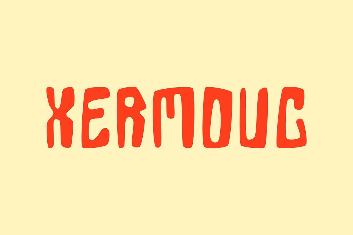 Xermouc -Playful Display Font, a Sans Serif Font by 3ab2ou (Photo 1 of 3)