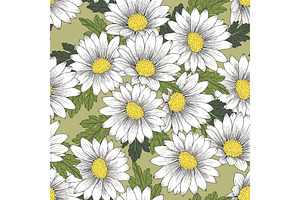 Cute Daisy Seamless Pattern