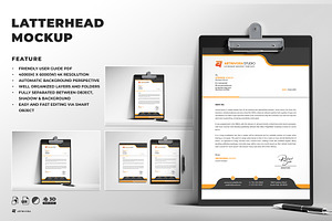 Letterhead on Metal Clipboard Mockup, an Advertising Mockup by Artnivora.Std