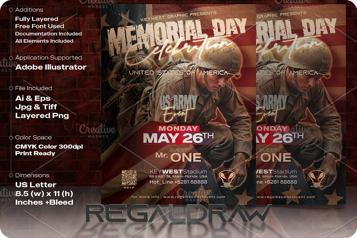 Memorial Day Flyer, a Flyer Template by regalDRAW