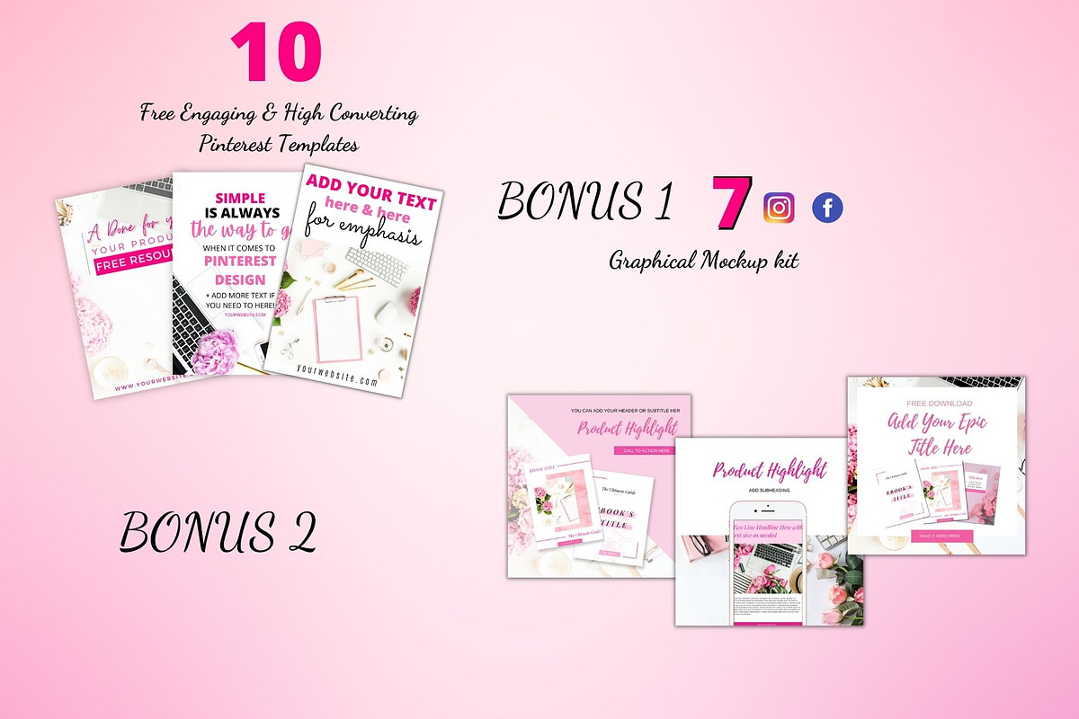 Ebook template canva pink templates, a Books & Magazine Mockup by Millennials Marketing (Photo 10 of 10)
