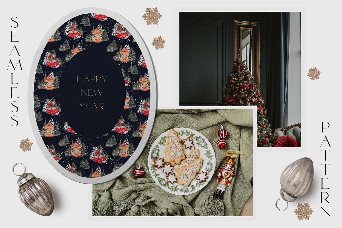 Watercolor Christmas pattern., a Pattern Graphic by ma_i_vi (Photo 7 of 8)