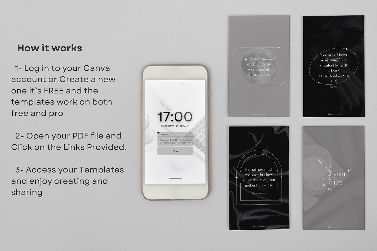 Motivational Instagram templates Kit, a Social Media Template by Soul & Maeum Store (Photo 8 of 8)