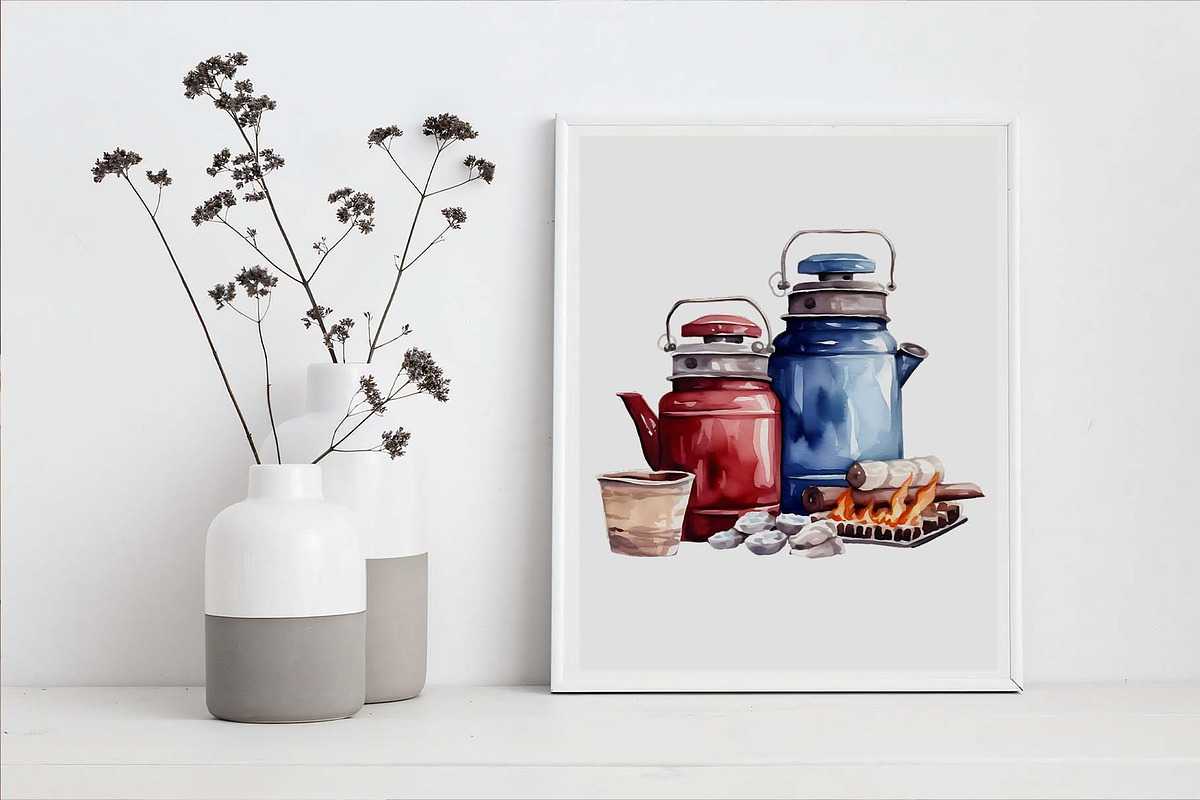 Watercolor Camping Clipart Bundle, an Illustration by Moon Studio (Photo 6 of 15)