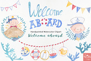 Welcome aboard watercolor graphics, a Graphic by LittleAcornGraphics (Thumbnail 1 of 11)