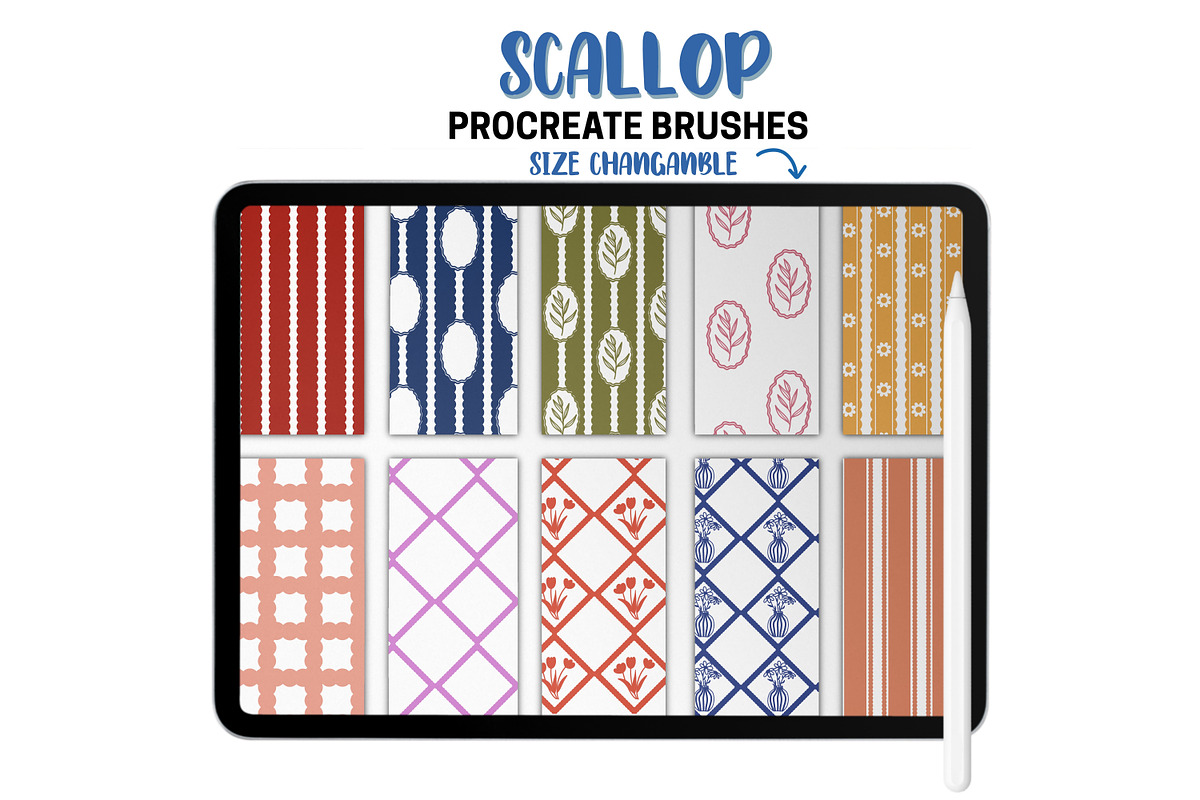 Scallop Pattern Procreate Brushes, a Brush Add-On by Brush Lab (Photo 5 of 9)