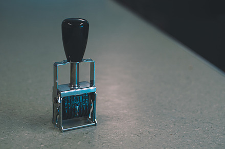 Rubber Stamp on Desk