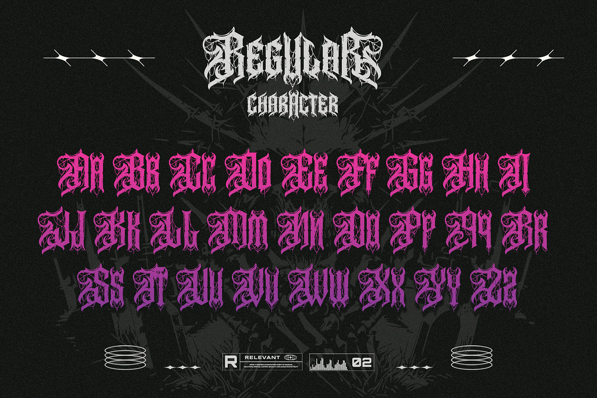 Noctyrr Heavy Metal Gothic Font, a Blackletter Font by Letterara (Photo 10 of 15)