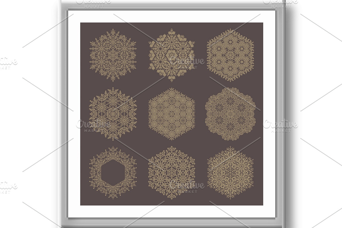 Set of Round Snowflakes With Winter, an Object Illustration by FineArtStudio (Photo 3 of 3)