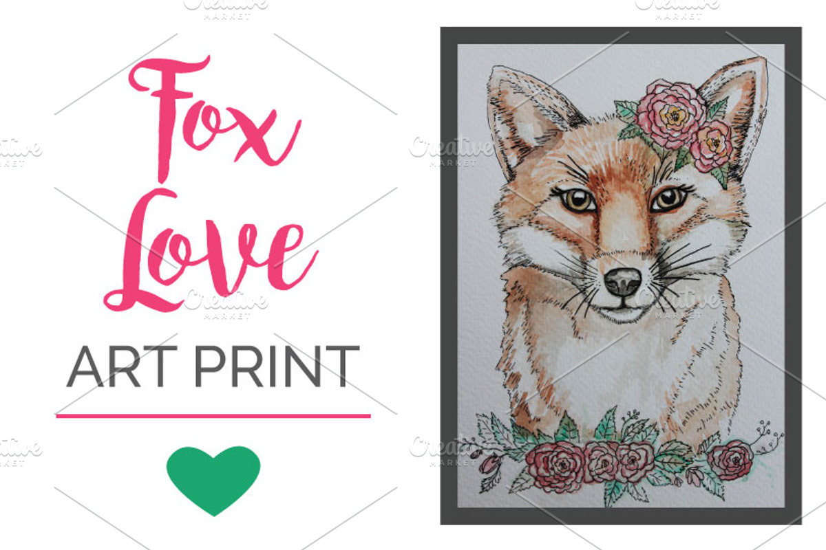 Fox Art Print, an Animal Illustration by Zelri (Photo 1 of 2)