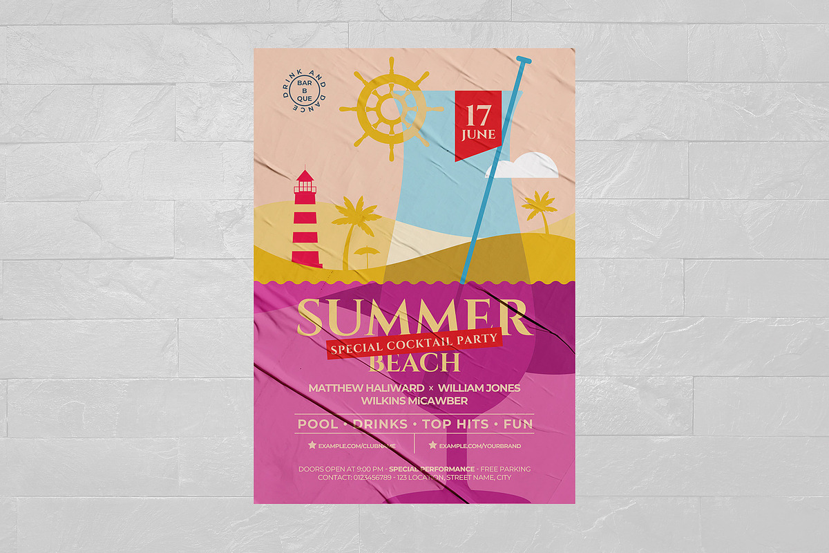Summer Beach Party Flyer Template, a Flyer Template by BrandPacks (Photo 3 of 4)
