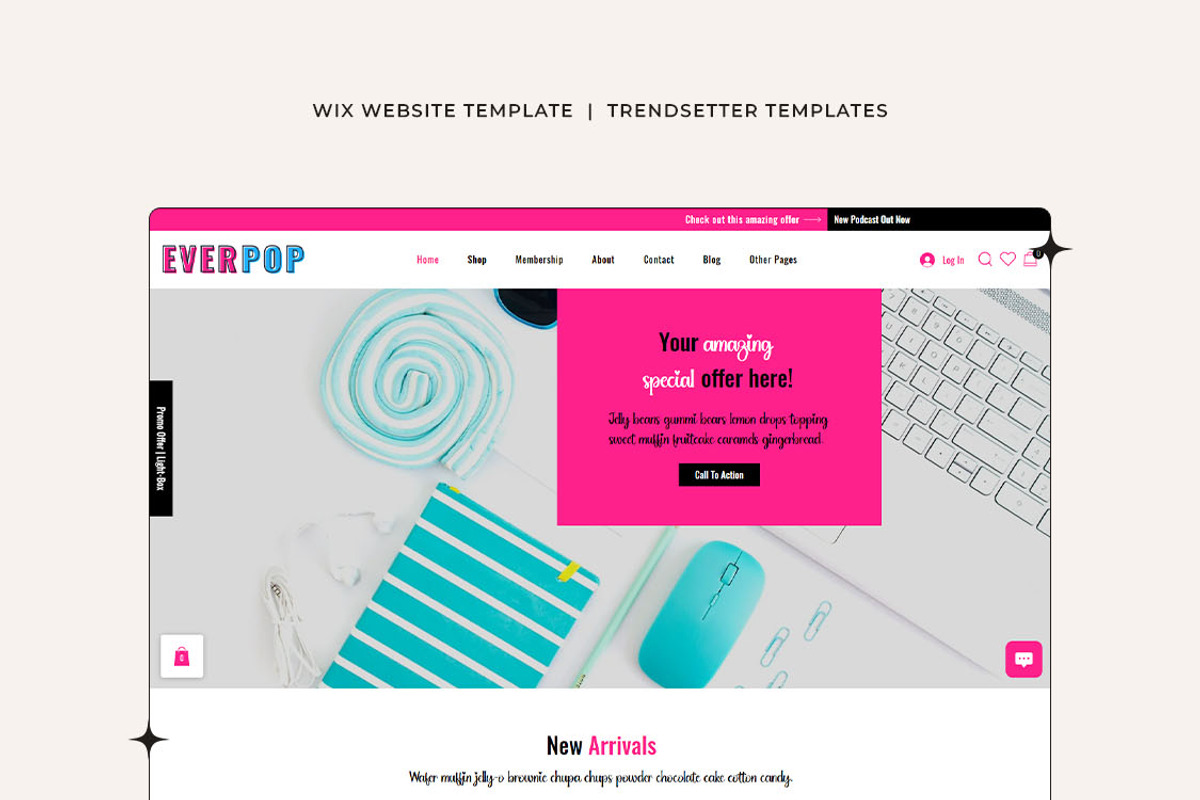 EverPop Wix Website Template, a Wix Template by Girl Boss From Home (Photo 1 of 6)