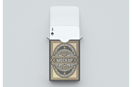 Box with Poker Cards Mockup, a Packaging Mockup by OneVectorStock