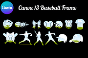 Baseball Canva Frame Template Bundle, a Marketing Template by Design Station (Thumbnail 1 of 3)
