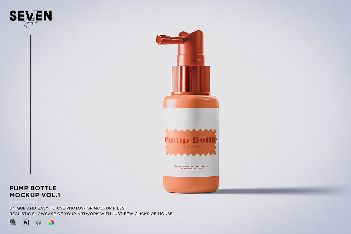 Pump Bottle Mockup, a Household Mockup by Se٧enStudio (Photo 1 of 2)
