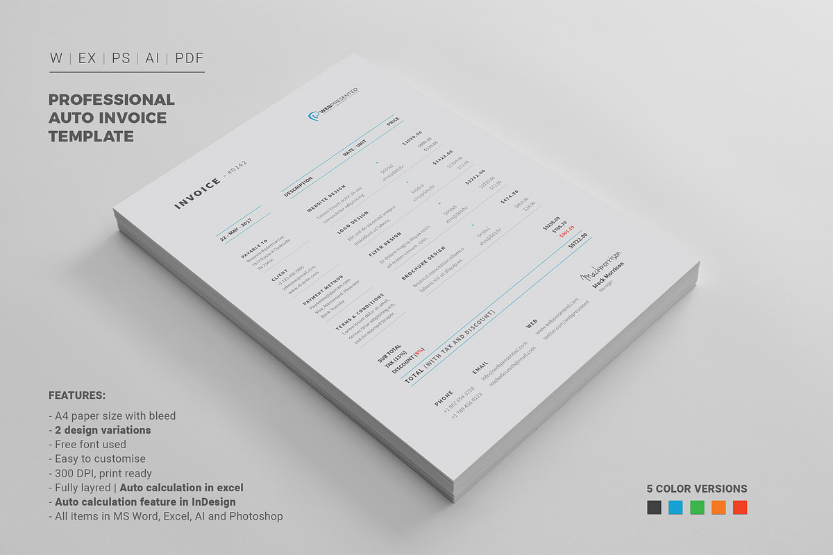 Invoice, a Stationery Template by Diverter (Photo 5 of 12)