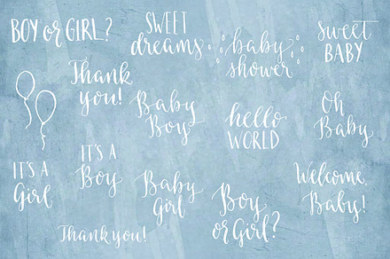 Baby Calligraphy Vector and Overlays