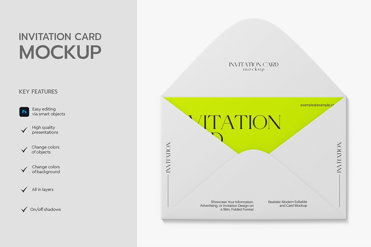 Realistic Invitation Card Mockup, a Product Mockup by graphypix (Photo 2 of 4)