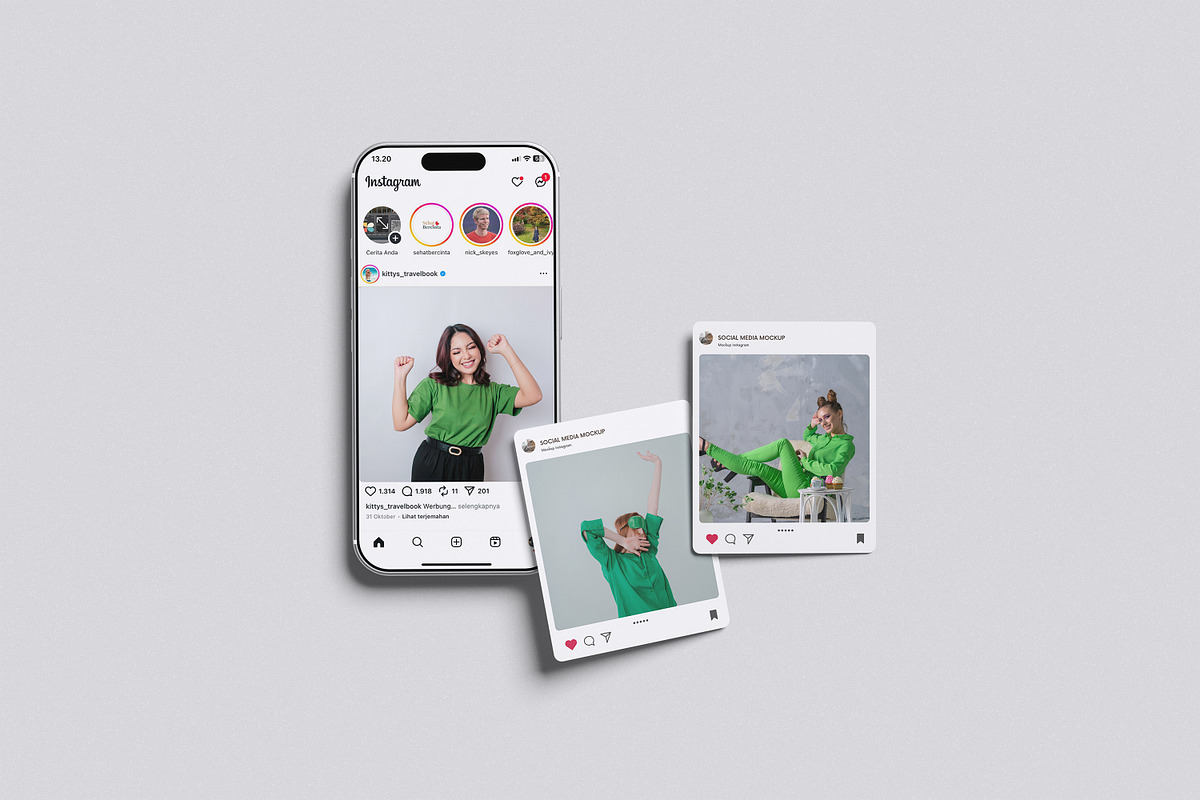 High Quality Instagram Mockup, an Advertising Mockup by Afif_studio (Photo 2 of 5)