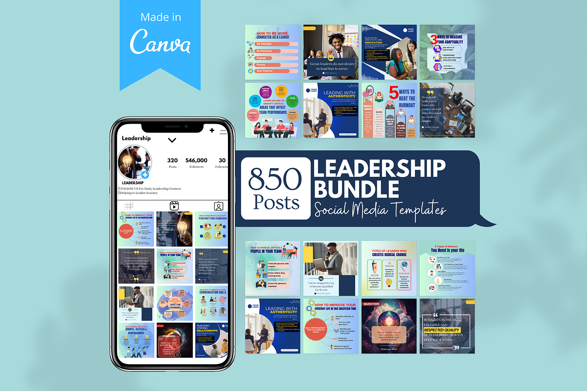 Leadership Bundle- Canva Templates, a Social Media Template by Viral Content Design (Photo 1 of 17)
