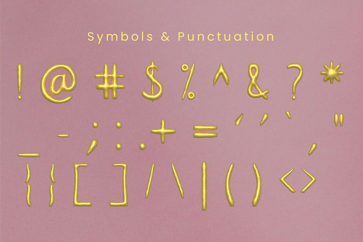 Balloon SVG Font Golden, a Handwritten Font by 3Motional (Photo 4 of 6)