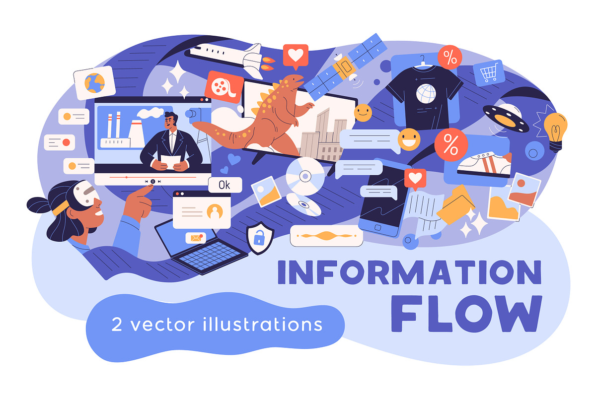 Information flow & overload concept, a Technology Illustration by Good Studio (Photo 1 of 3)