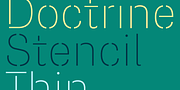 Doctrine Stencil, a Sans Serif Font by Barnbrook Fonts (Thumbnail 1 of 6)