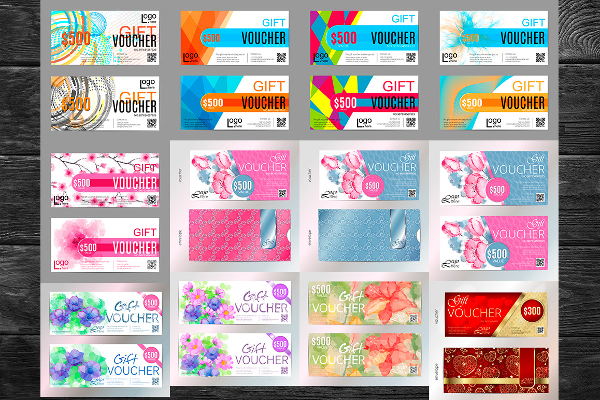 Vector Vouchers MEGA Bundle, an Invitation Template by leezarius (Photo 7 of 14)