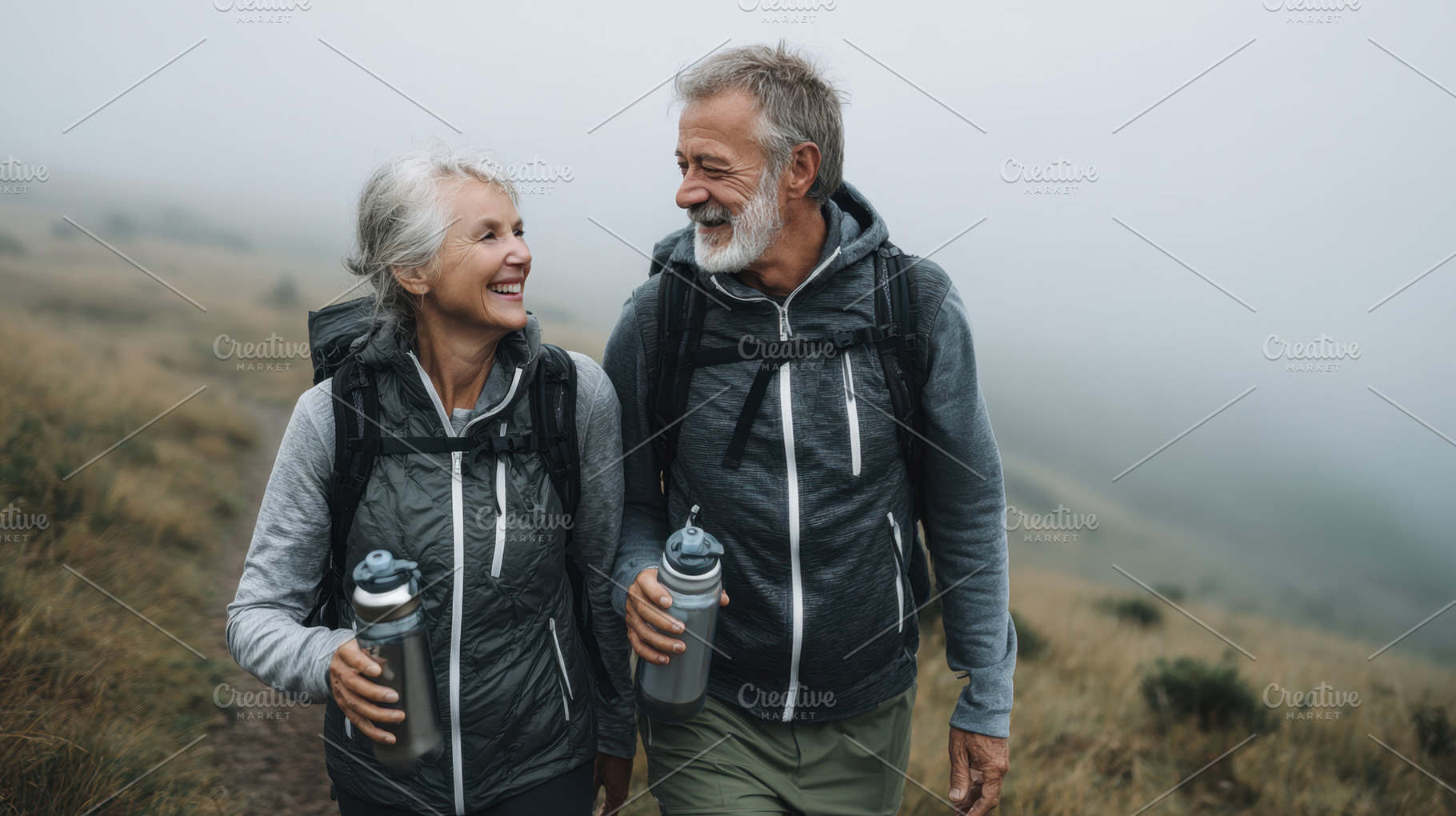 Senior couple enjoys hiking together, a Photo by Beautiful things