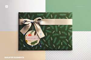 Slim Gift Box Mockup With Bow