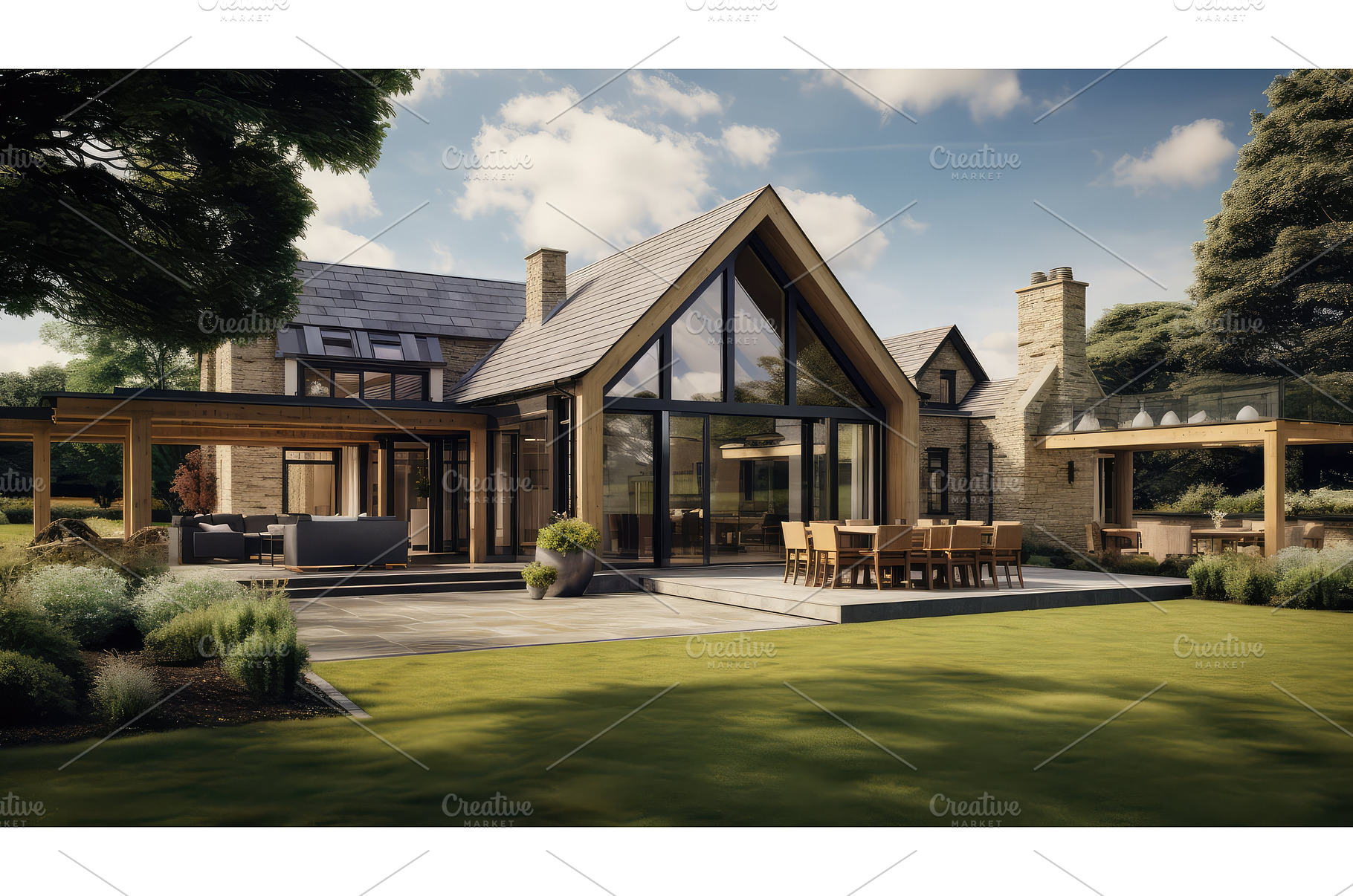 farm house expansion ai generated, an Architecture Photo by pikepicture