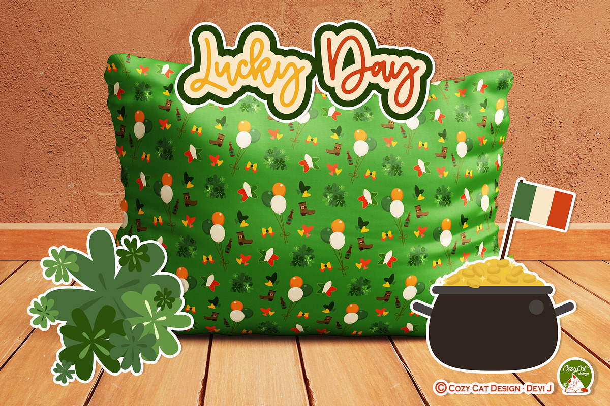 Lucky Day Clip Art, a Seasonal Illustration by Cozy Cat Design (Photo 3 of 3)