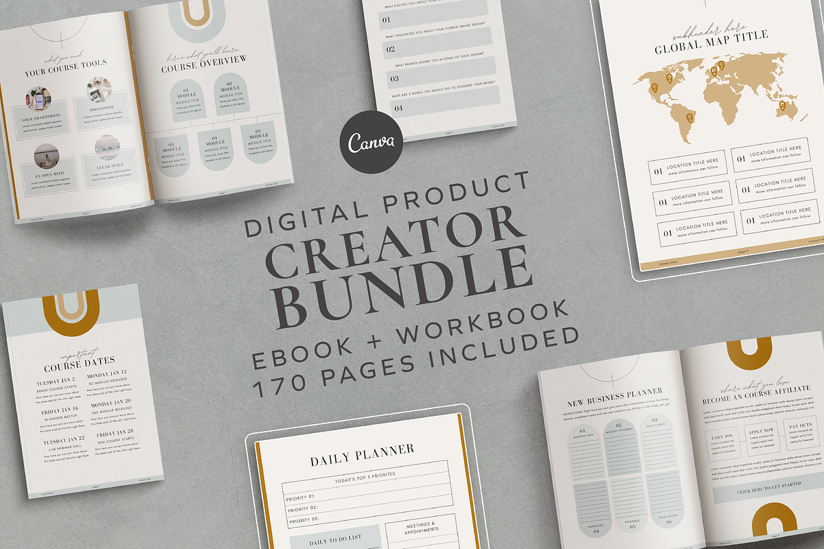 Digital Product Creator Canva Bundle, a Magazine Template by Studio Soluna (Photo 1 of 33)