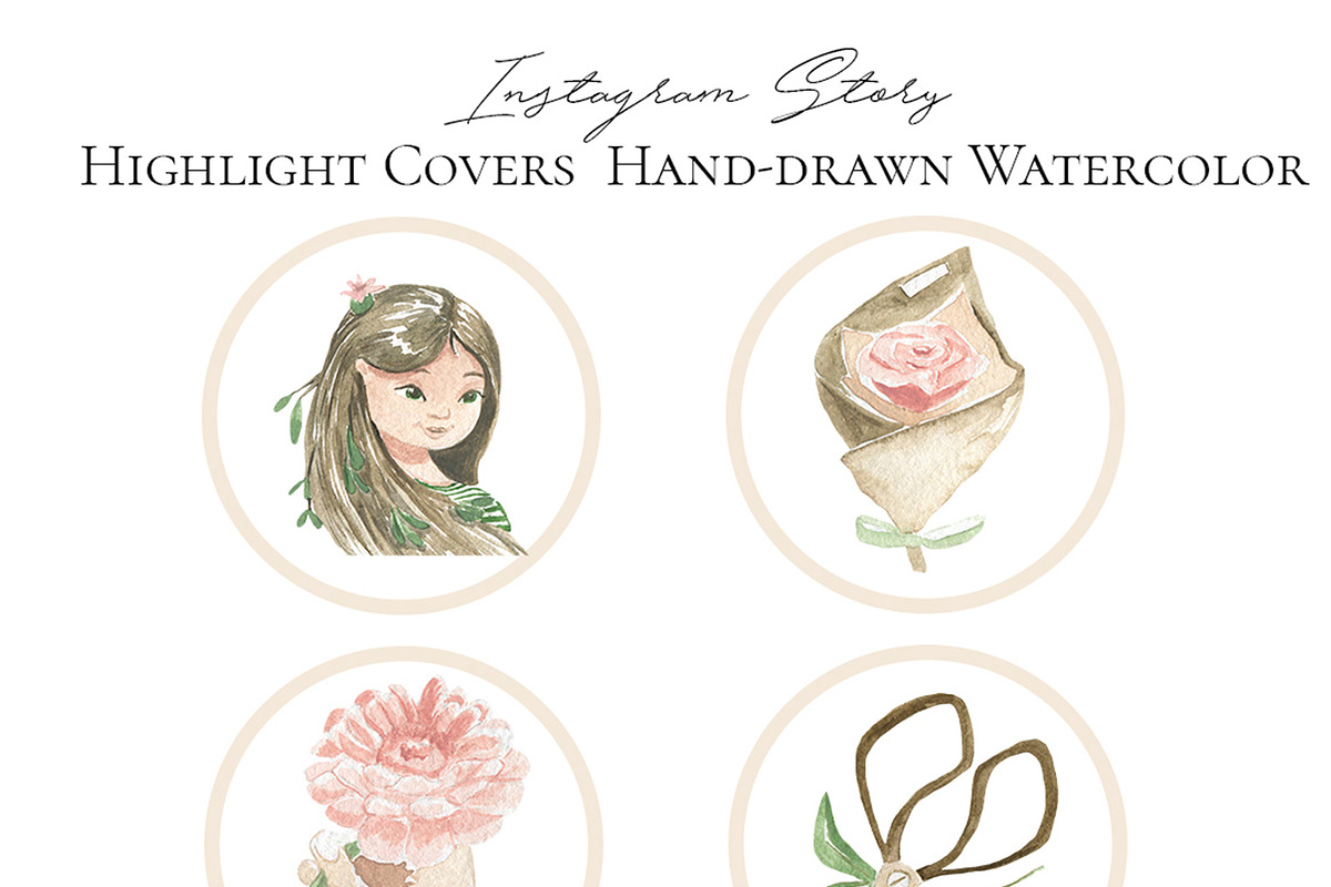 Hand painted watercolor icons, an Icon by Love Watercolor Store (Photo 4 of 6)