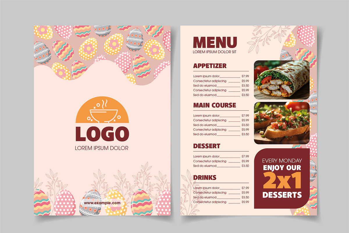 Easter Celebration Restaurant Menu preview 3