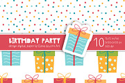 Birthday Party Cartoon Digital Paper, a Pattern Graphic by Elena Dorosh (Thumbnail 5 of 6)