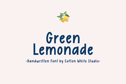 Green Lemonade Font, a Sans Serif Font by Cotton White Studio