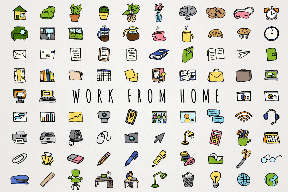 Work From Home Icons Clipart Set, an Icon by Lemonade Pixel (Photo 1 of 7)
