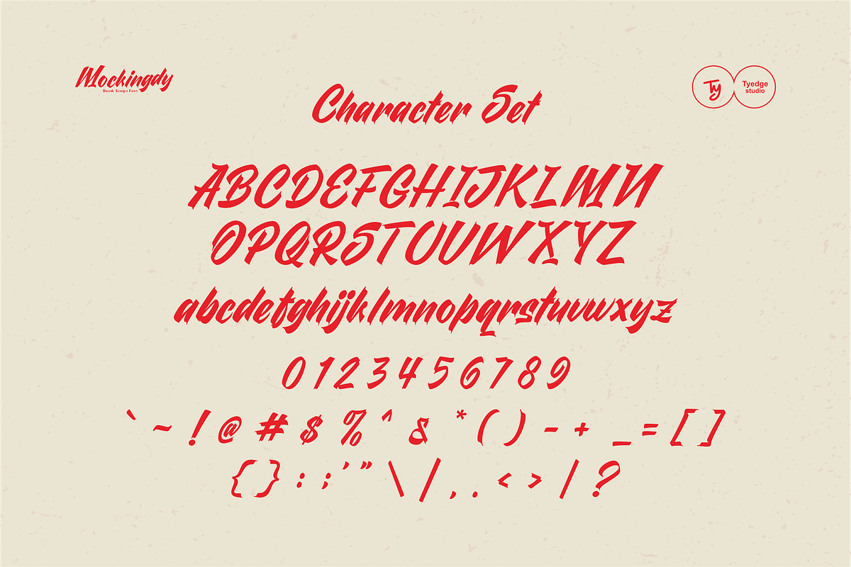 Mockingdy - Handwritten Display Font, a Script Font by Tyedge Studio (Photo 2 of 8)