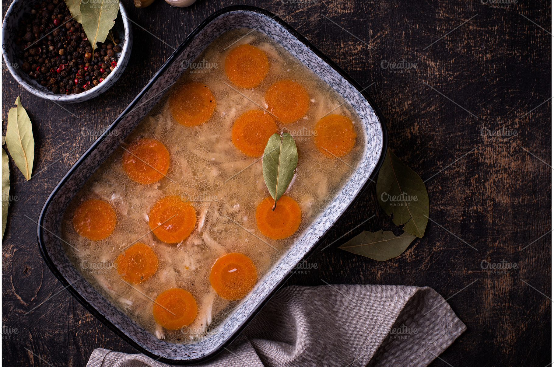 Aspic with chicken meat and carrot, a Food & Drink Photo by Yulia Furman