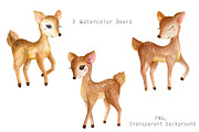 Deers Watercolor Set, a Background Graphic by Irene_Boiko_ART (Thumbnail 2 of 11)