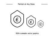 Pound Money Line Icons Set, an Outline Icon by Designfour (Thumbnail 7 of 7)
