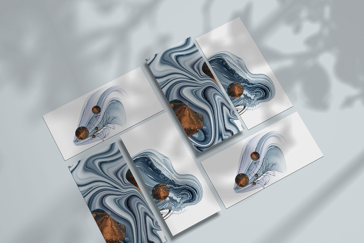 Winter alcohol ink and line art set, a Texture Illustration by Tiana Geo (Photo 8 of 15)