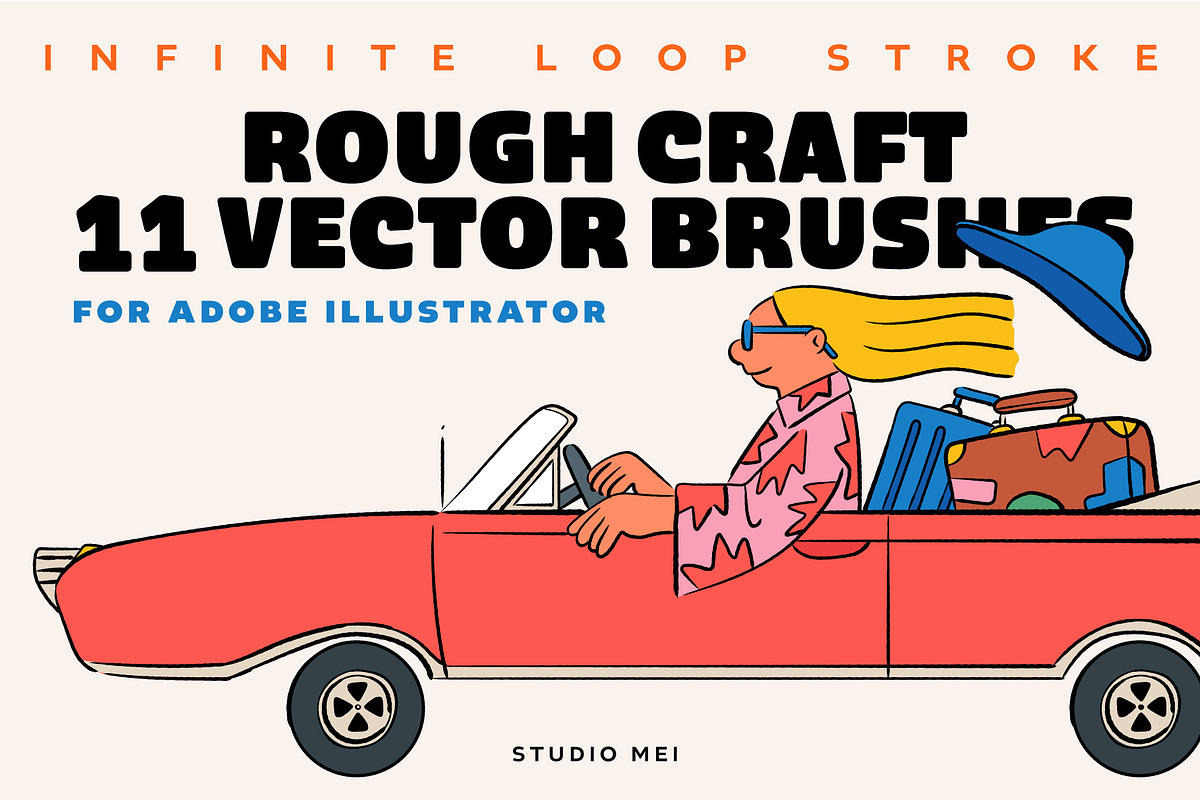 Rough Craft 11 VECTOR Brushes, a Brush Add-On by Studio Mei Design (Photo 1 of 13)