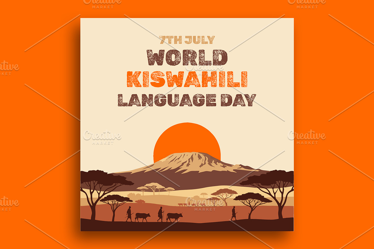 World Kiswahili Language Day Banner, a Social Media Template by nandinigraphics (Photo 1 of 3)