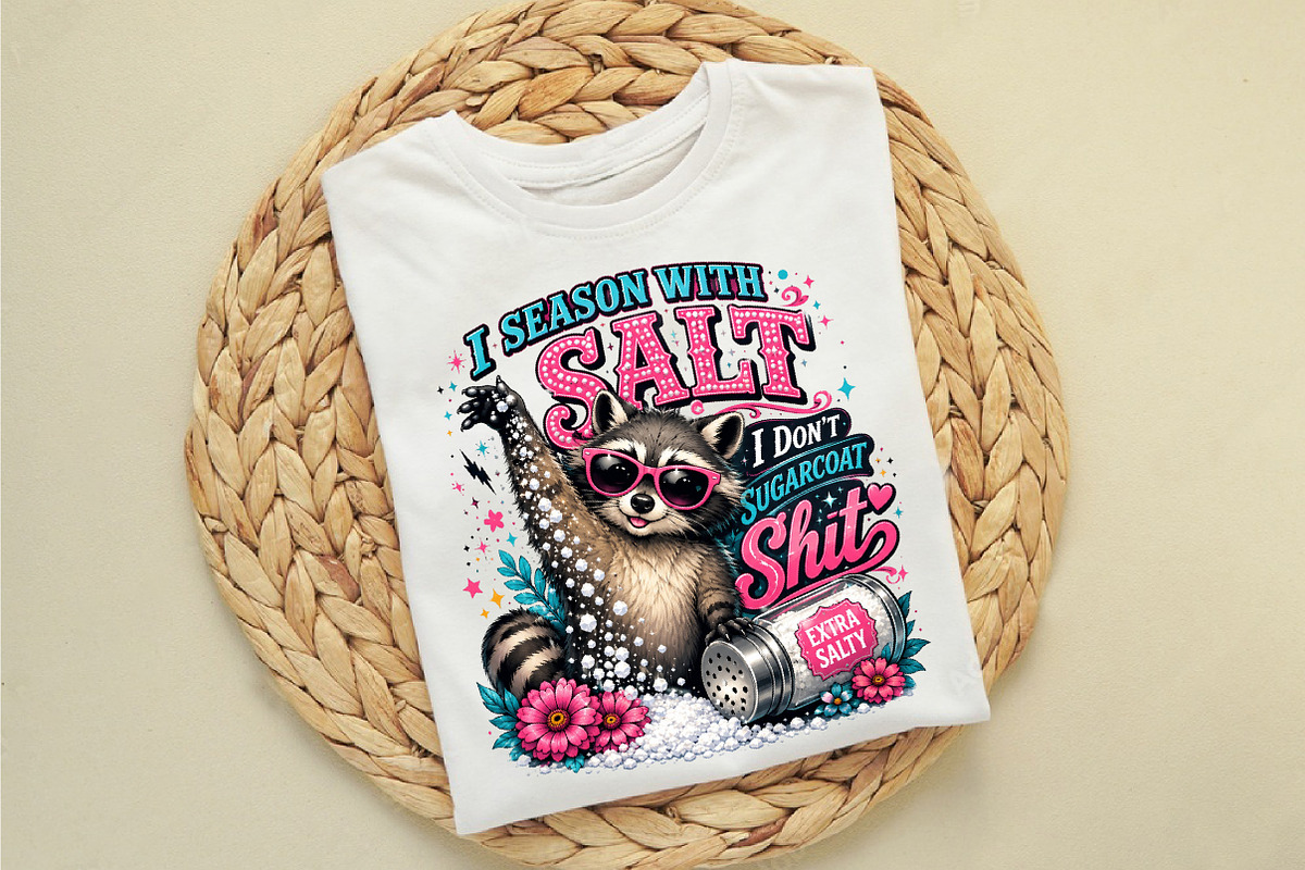 I Season with Salt Funny Raccoon PNG, a Seasonal Illustration by designcity5 (Photo 2 of 4)