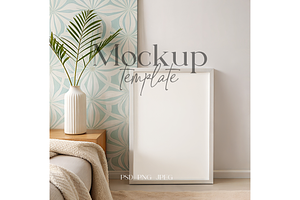 Minimal Bedroom Poster Frame Mockup, a Product Mockup by MockupWizard