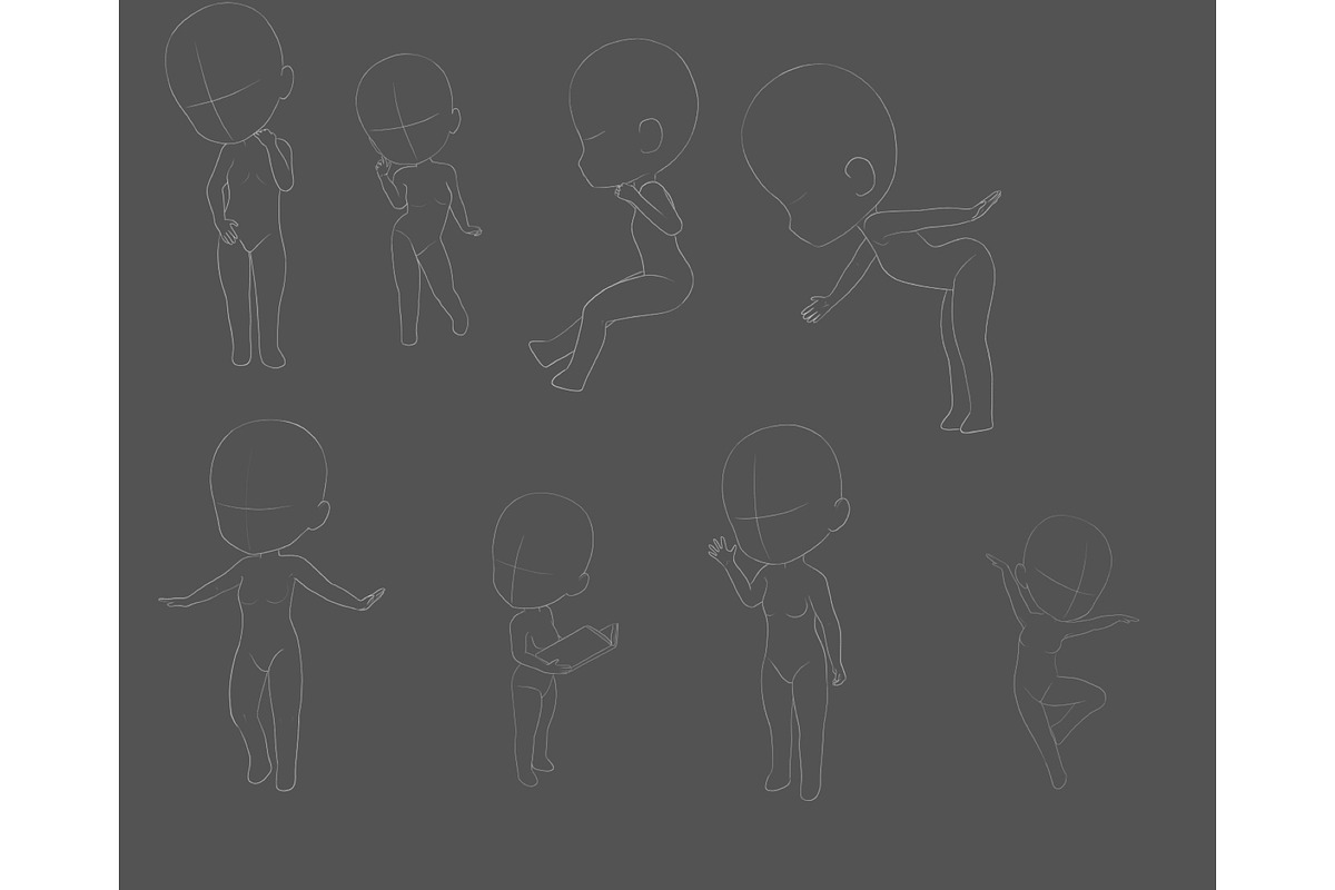 Chibi Stamps Brushes For Procreate, a Brush Add-On by Lucrumplus