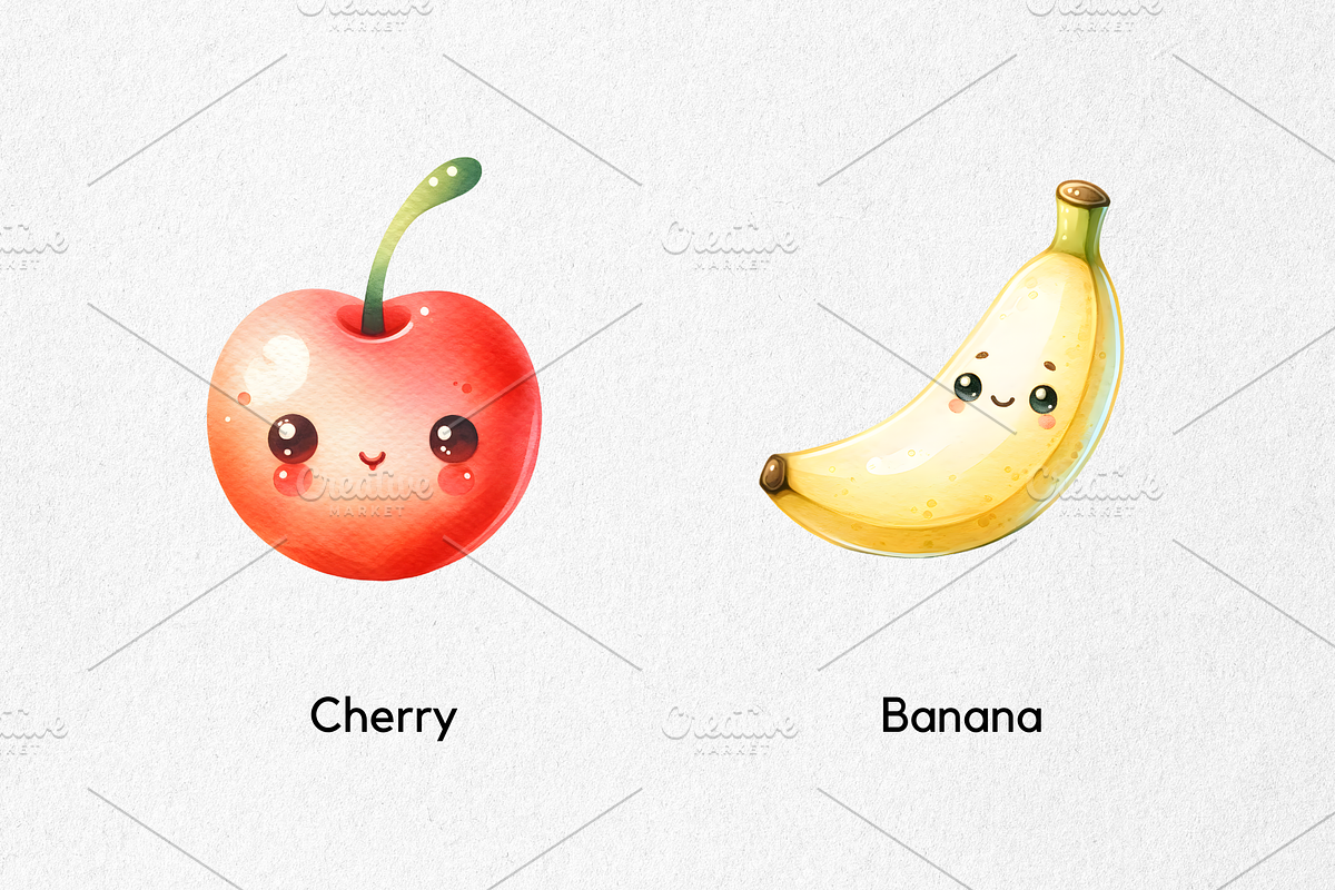 Bundle Kawaii Fruits Clipart PNG, a Food Illustration by jvxvxnism (Photo 19 of 22)